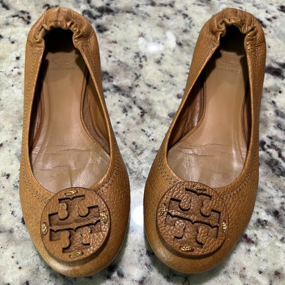 Tory Burch Reva Ballet Flat - Royal Tan - Size 8 - Picture 1 of 2